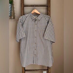 Big and Tall Blue Mountain Men's Blue and White Checkered Shirt